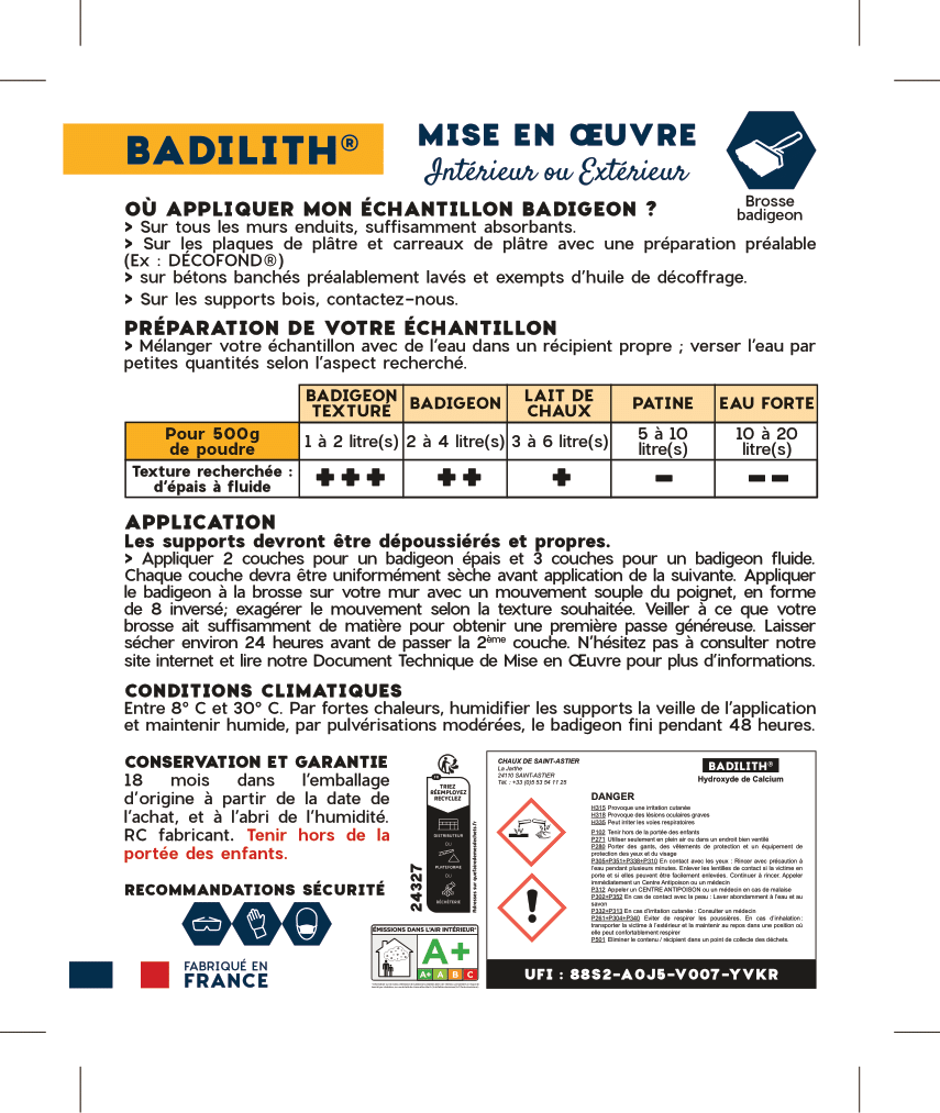 BADILITH® - Peinture à la chaux