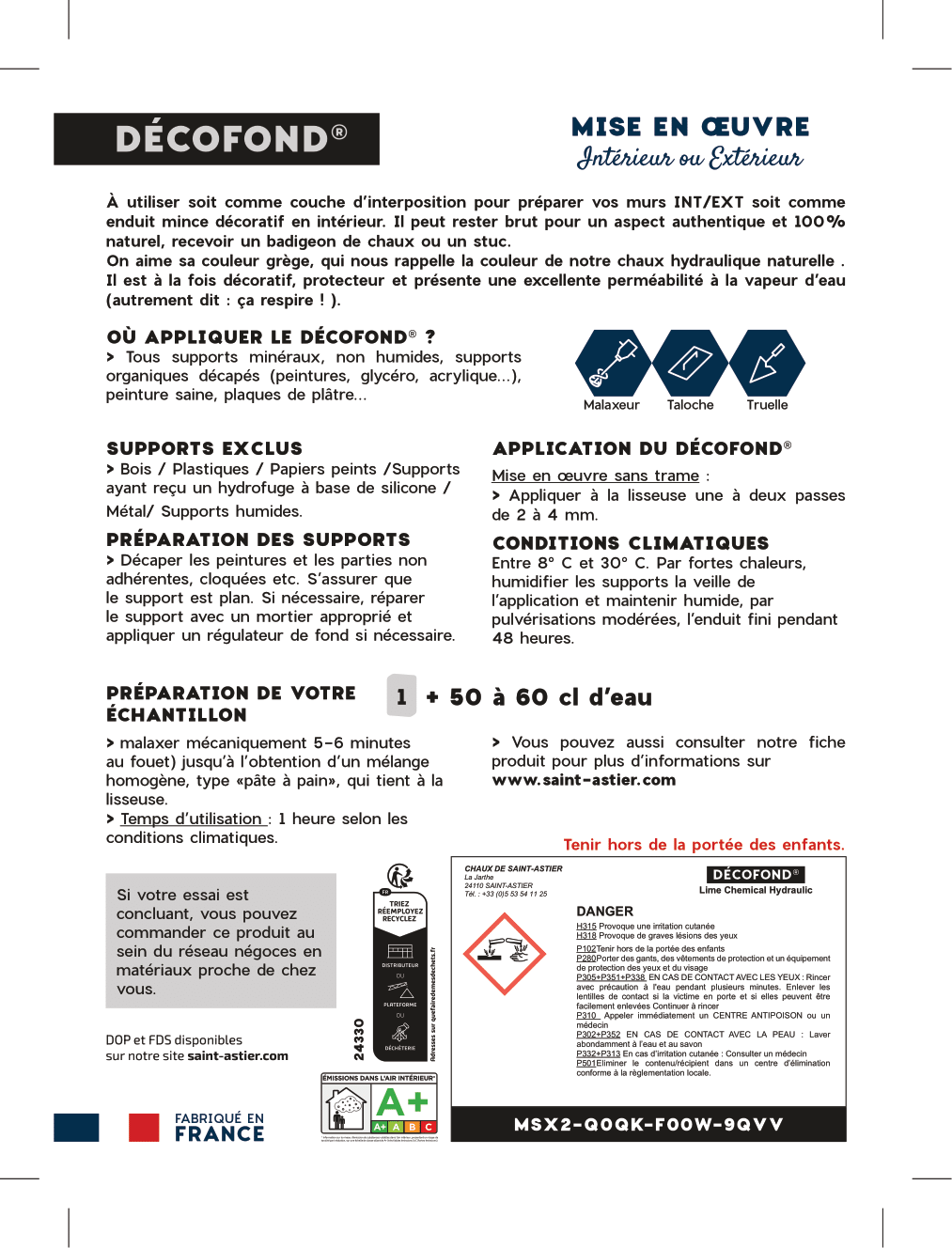 DECOFOND® - Enduit mince décoratif